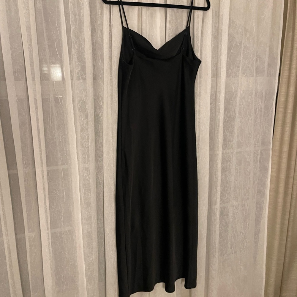 Banana Republic Black Midi Slip Dress Medium - Picture 2 of 4
